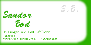 sandor bod business card